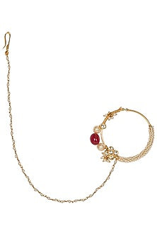 Gold Plated Flower Motif Nose Ring