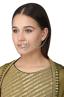 Gold Plated Red and White Nath