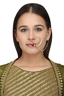 Gold Plated Flower Nath