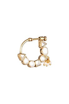 Matte Gold Plated Beaded Nose Ring