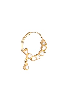 Matte Gold Plated Beaded Small Nose Ring