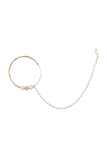 Matte Gold Plated Pearl Nose Ring