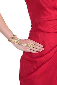 Gold plated 5 flower hathphool