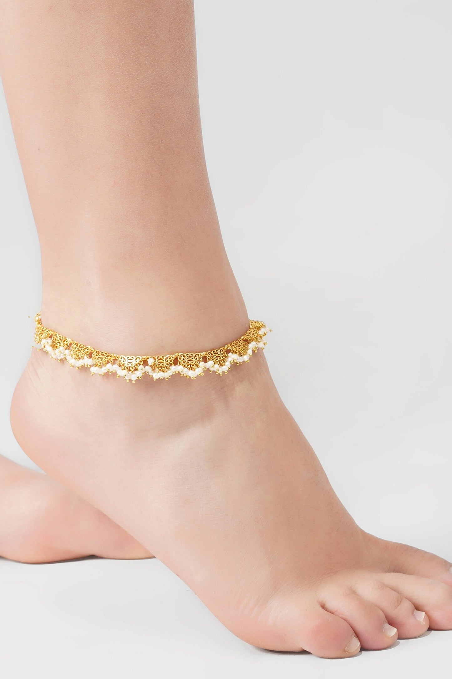 Pearl Embellished Anklet 