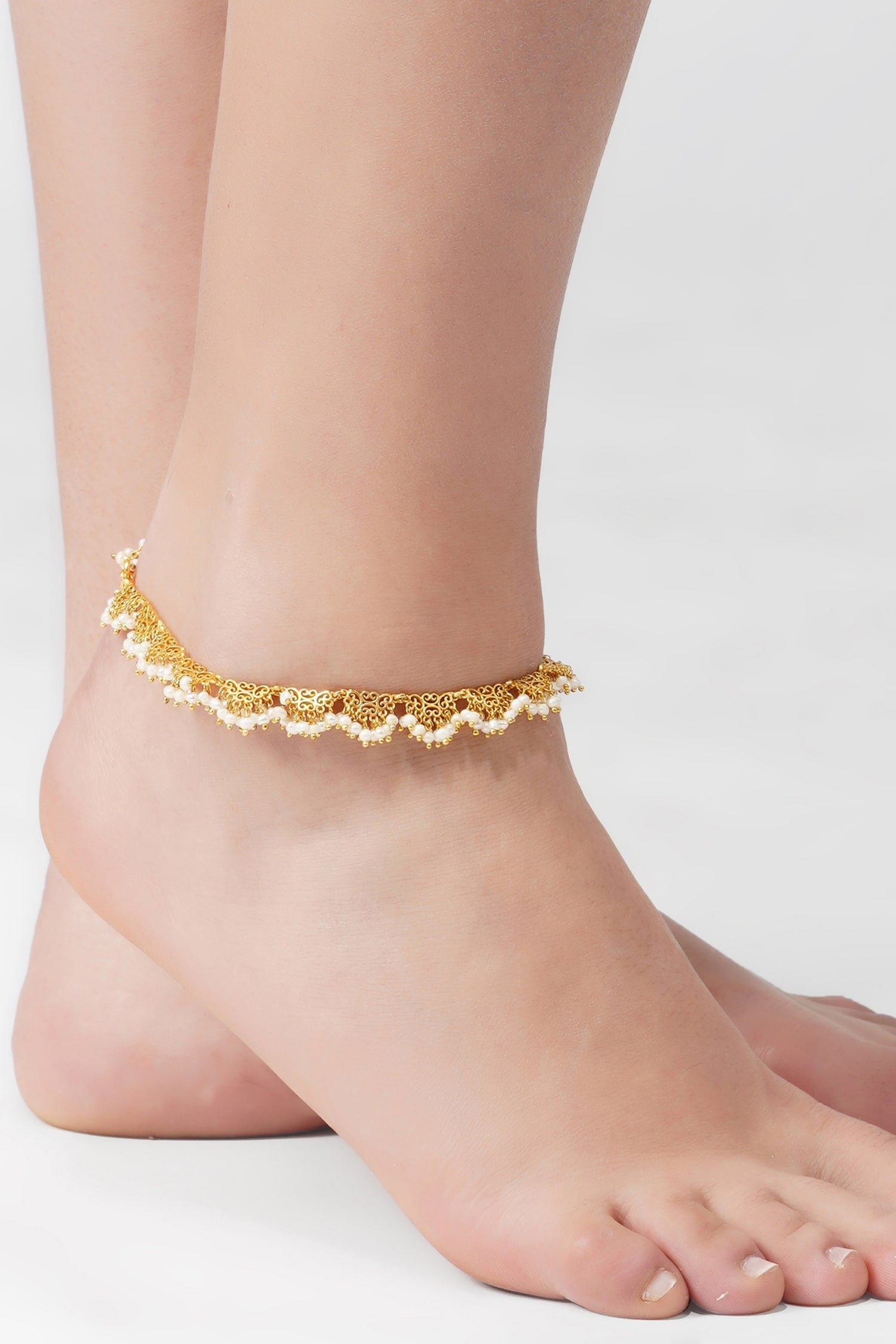 Pearl Embellished Anklet 