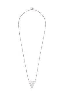 Silver Plated Textured Long Necklace