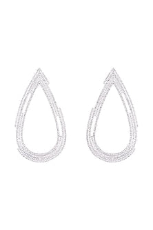 Silver Plated Textured Drop Earrings