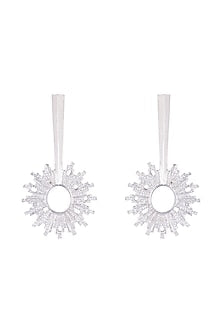 Silver Plated Textured Spike Earrings
