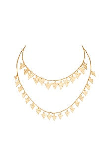 Gold Plated Textured Layered Necklace