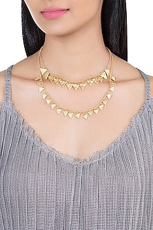 Gold Plated Textured Layered Necklace