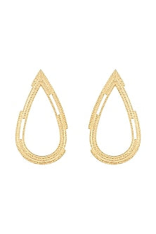 Gold Plated Textured Drop Earrings
