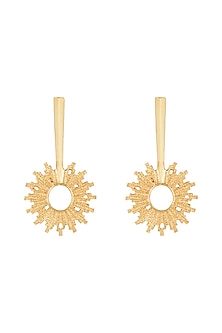 Gold Plated Textured Spike Earrings