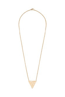 Gold Plated Textured Long Necklace