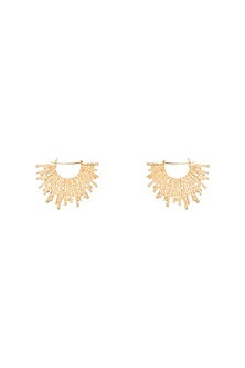 Gold Plated Textured Spiked Hoop Earrings