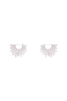 Silver Plated Textured Spiked Hoop Earrings