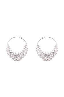 Silver Plated Textured Balis Earrings
