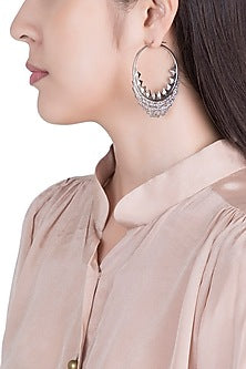 Silver Plated Textured Balis Earrings