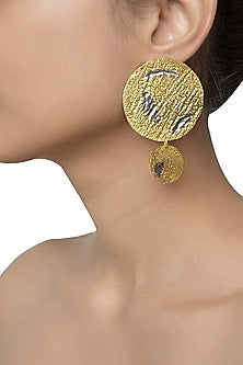 Gold Plated Mismatch Detailing Earrings