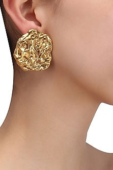 Gold Plated Abstract Stud Earrings