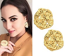 Gold Plated Abstract Stud Earrings