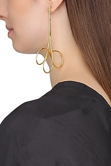 Gold Plated Abstract Spiral Earrings