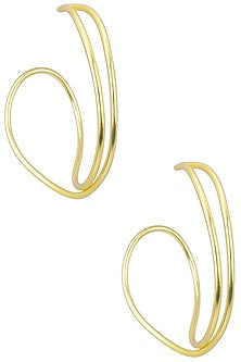 Gold Plated Open Hoop Spiral Earrings