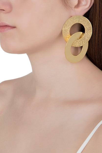 Gold Plated Dual Hoop Earrings