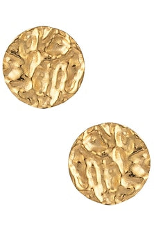Gold Plated Textured Stud Earrings