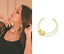Gold Plated Textured Choker Necklace