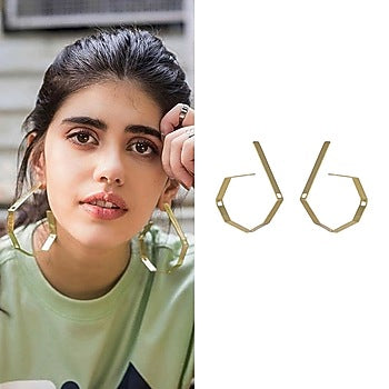 Gold Plated Handcrafted Hoop Earrings