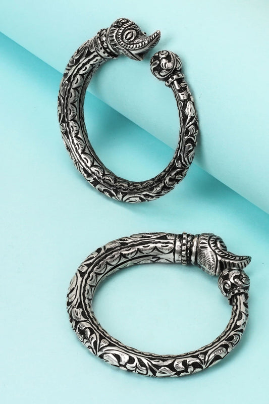 Textured Carved Bracelets Set of 2 
