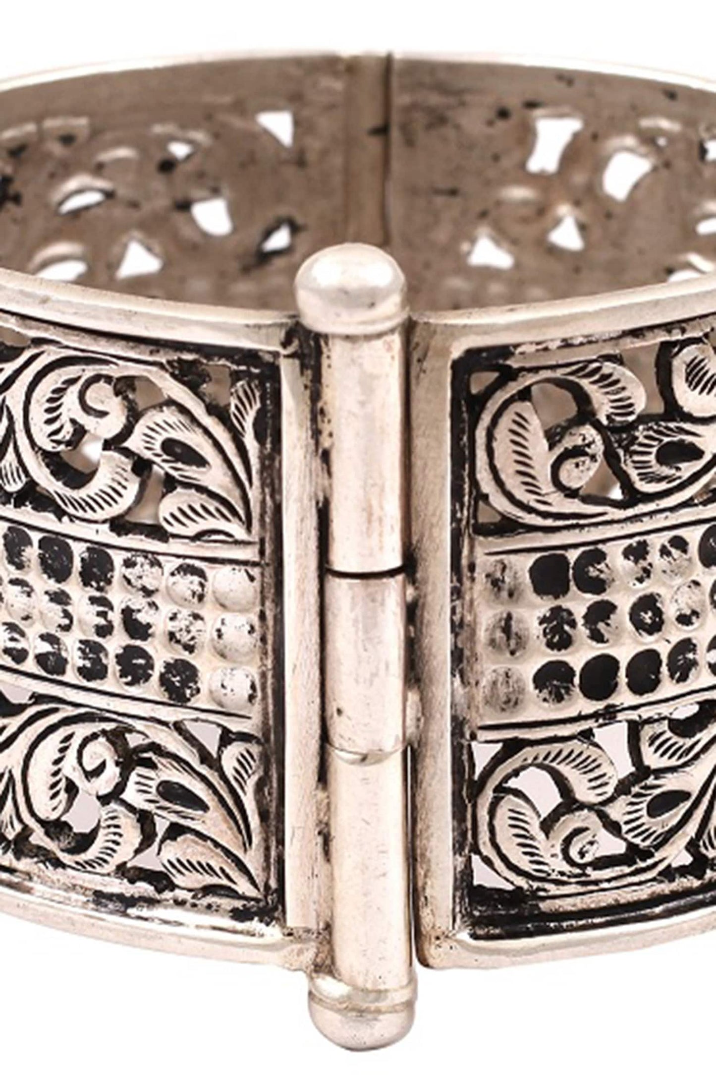 Floral Cutwork Silver Bracelet 