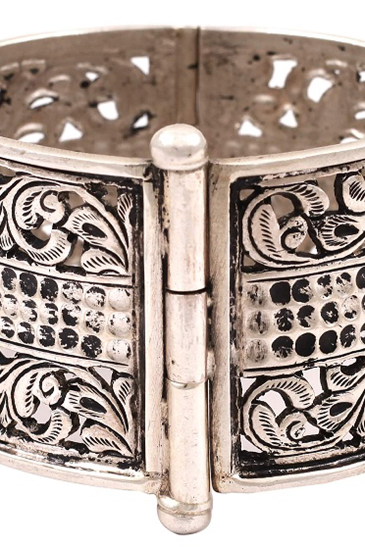 Floral Cutwork Silver Bracelet 