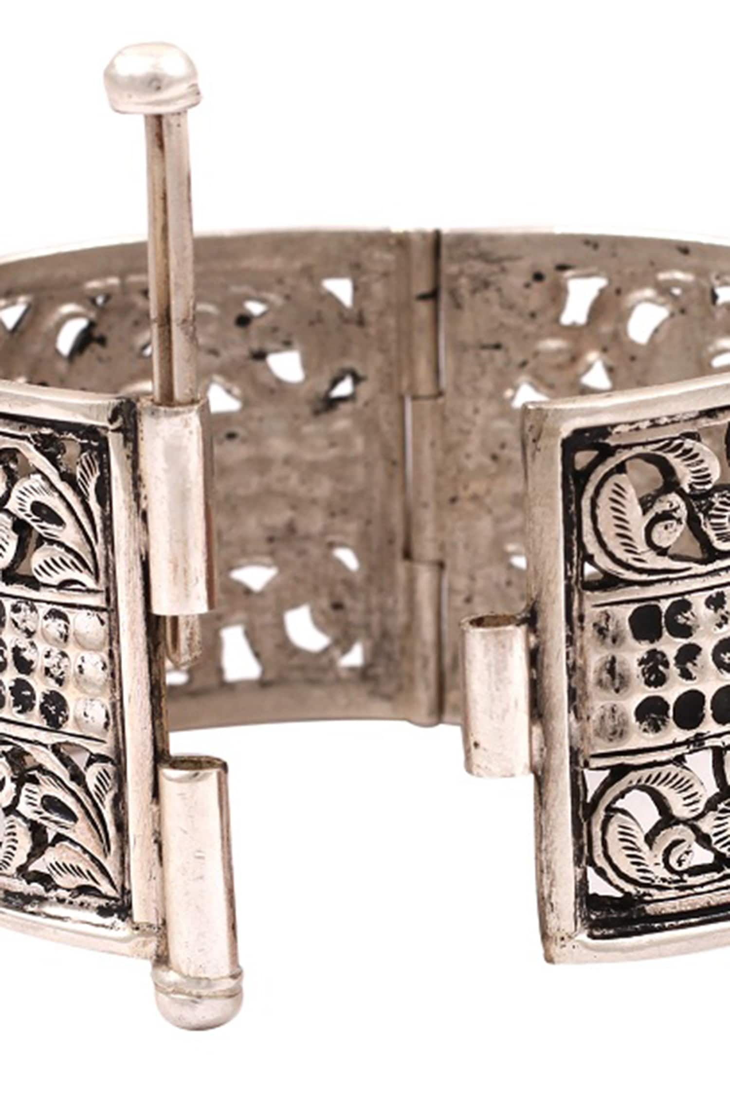 Floral Cutwork Silver Bracelet 