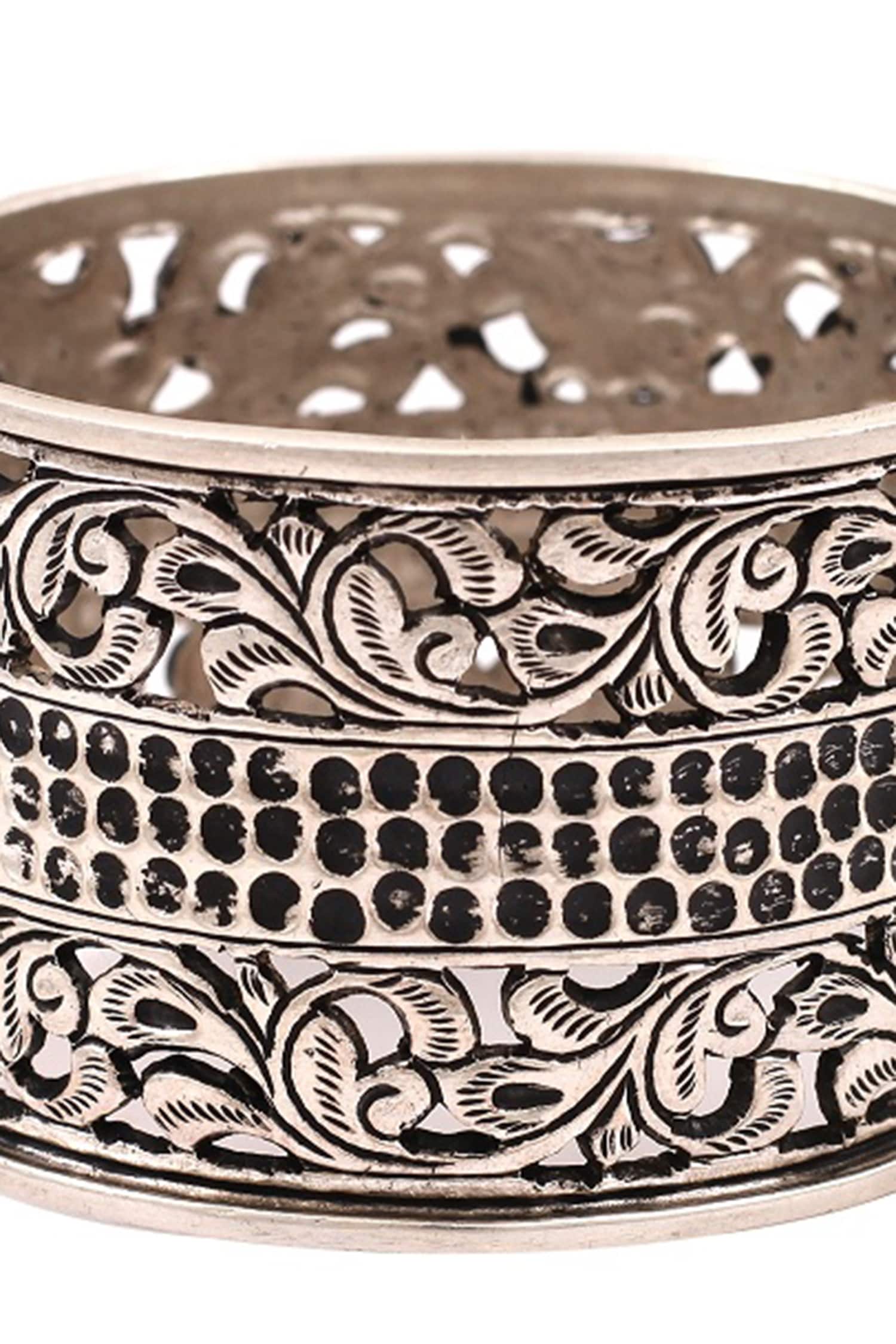 Floral Cutwork Silver Bracelet 
