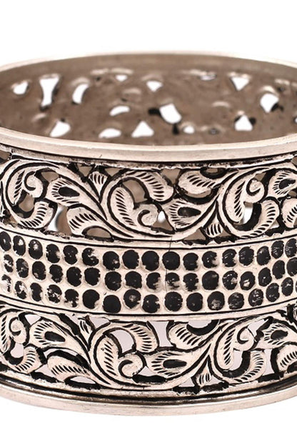 Floral Cutwork Silver Bracelet 