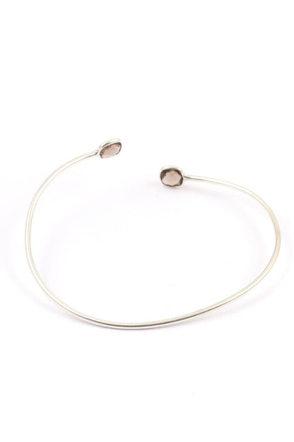 Silver Stone Encrusted Adjustable Bracelet 