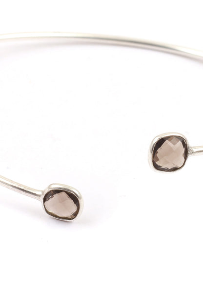 Silver Stone Encrusted Adjustable Bracelet 