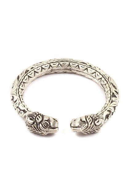 Carved Silver Bracelet 