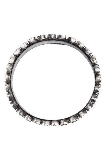 Silver Floral Carved Bracelet 