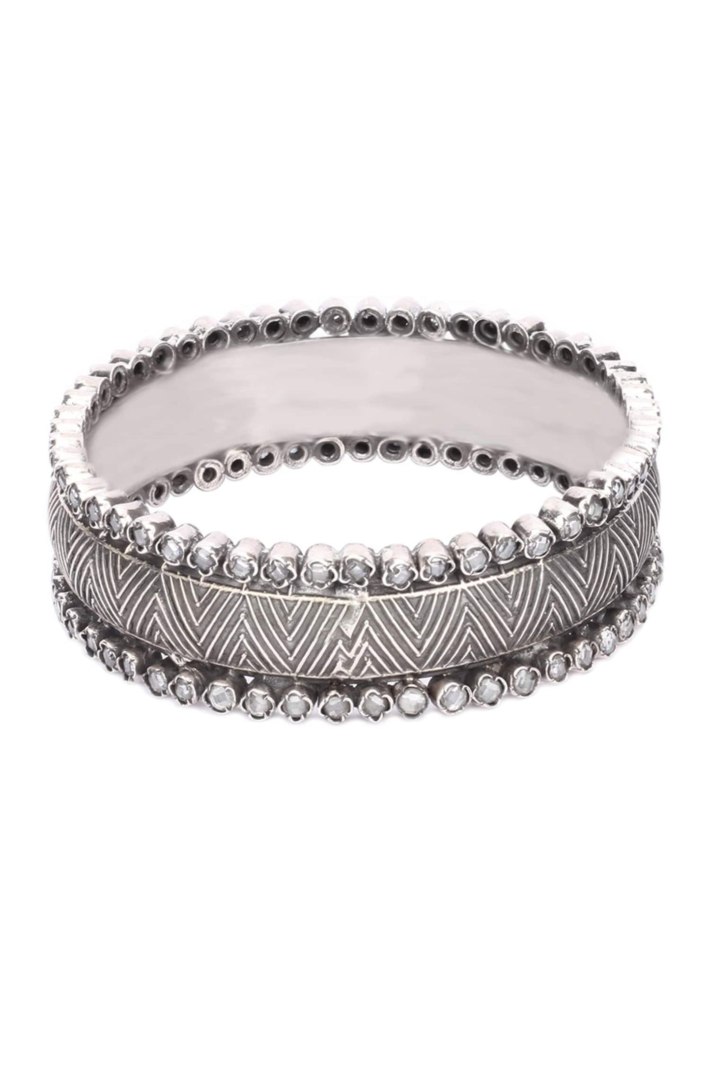 Chevron Pattern Silver Bracelet 