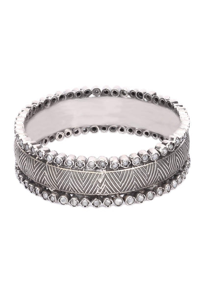 Chevron Pattern Silver Bracelet 