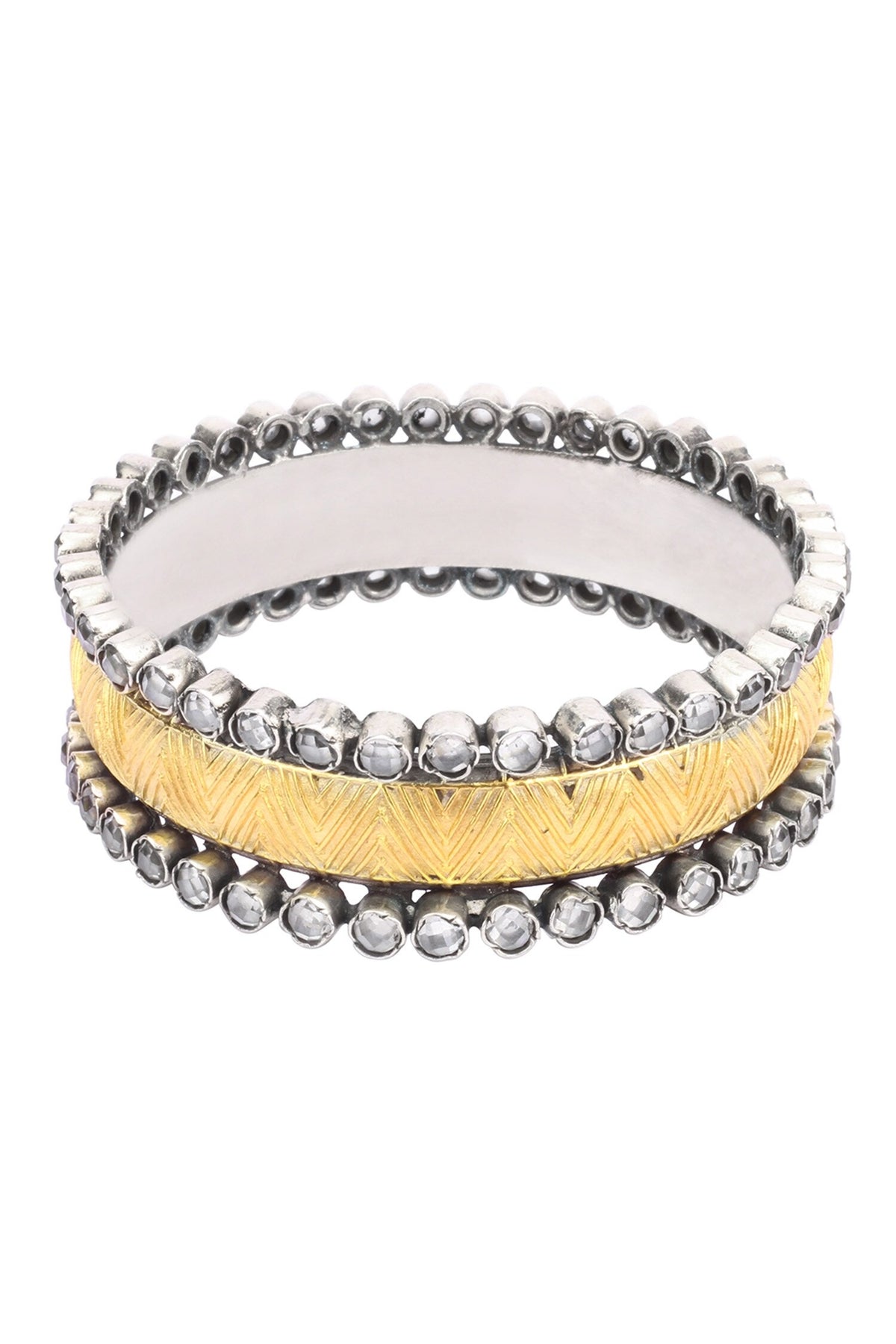 Freya Geometric Carved Bracelet 