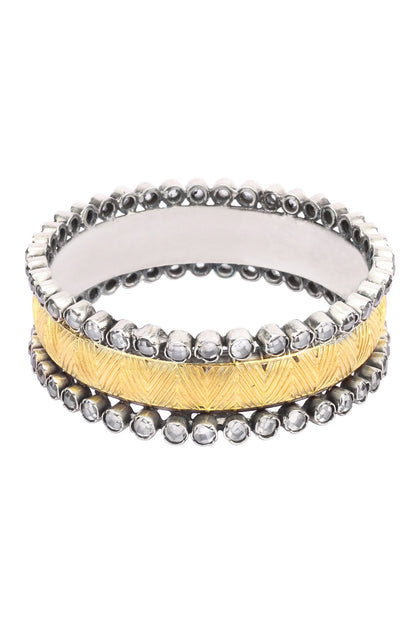 Freya Geometric Carved Bracelet 