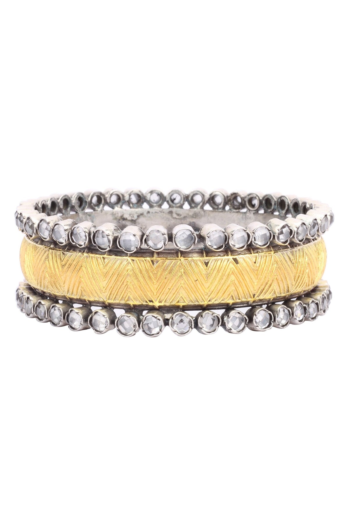 Freya Geometric Carved Bracelet 