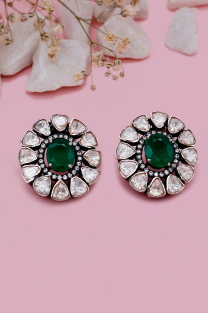 Mahnaz Stone Embellished Studs 