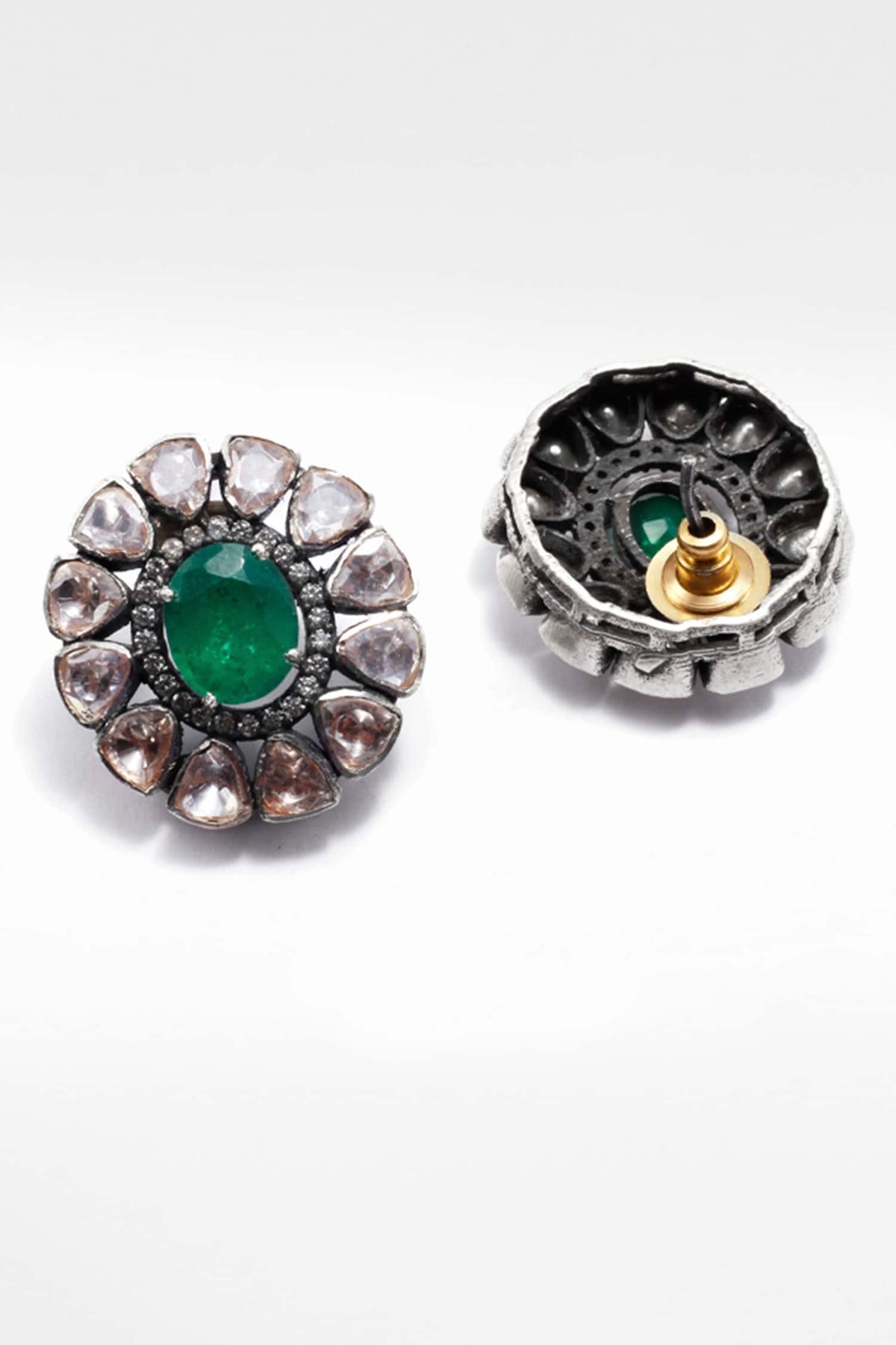 Mahnaz Stone Embellished Studs 