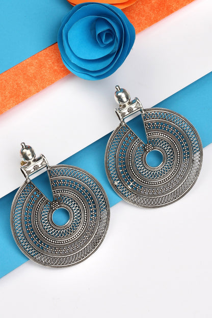 Round Cut Work Earrings 