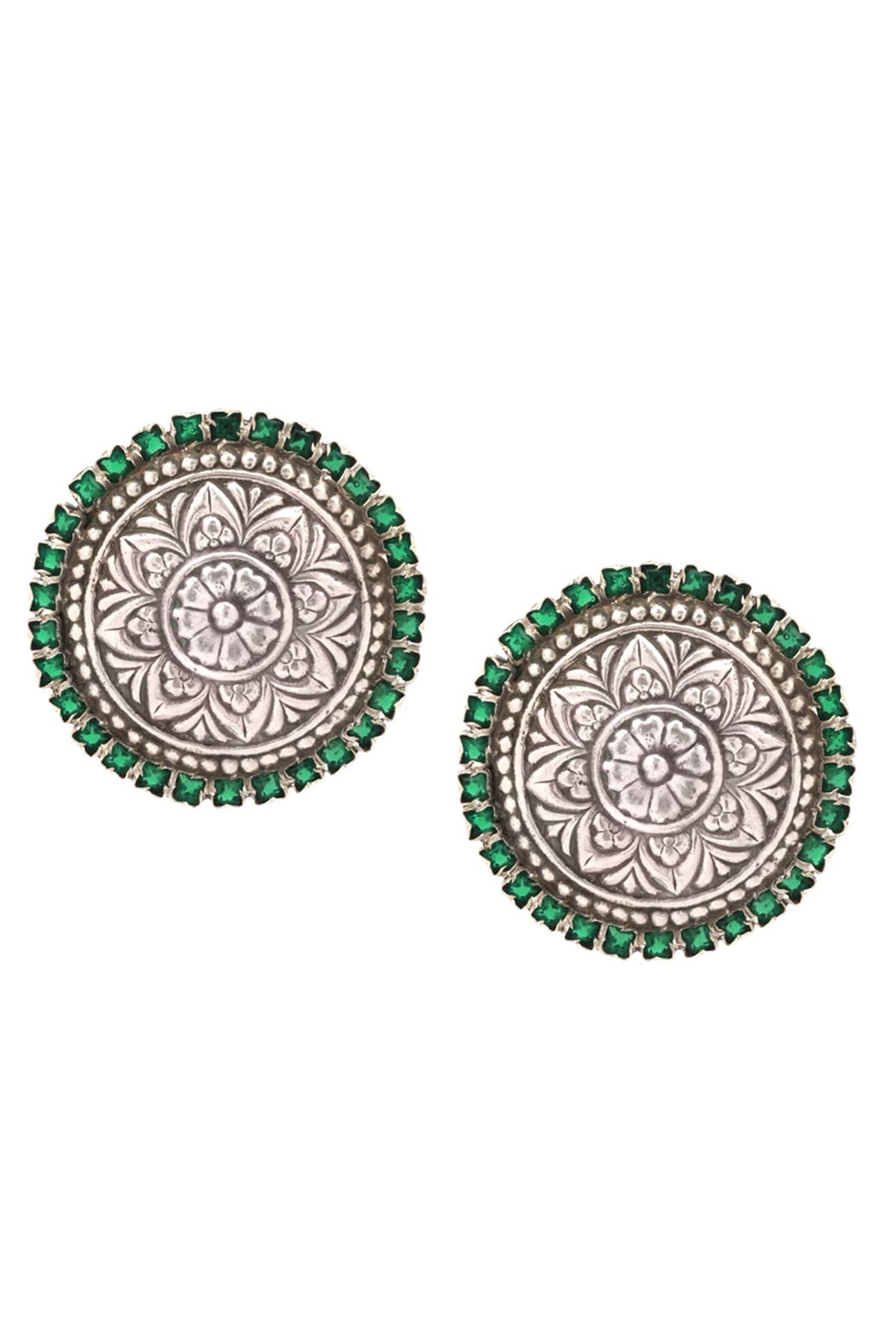 Handcrafted Carved Stud Earrings 