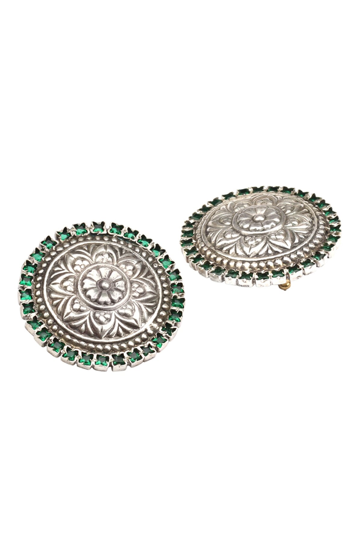 Handcrafted Carved Stud Earrings 